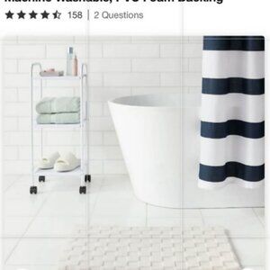 Everyday Checked Cushion Bath Rug White - Room Essentials.